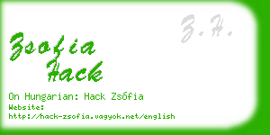 zsofia hack business card